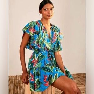 Farm Rio Blue Floral Mini Dress Size Small